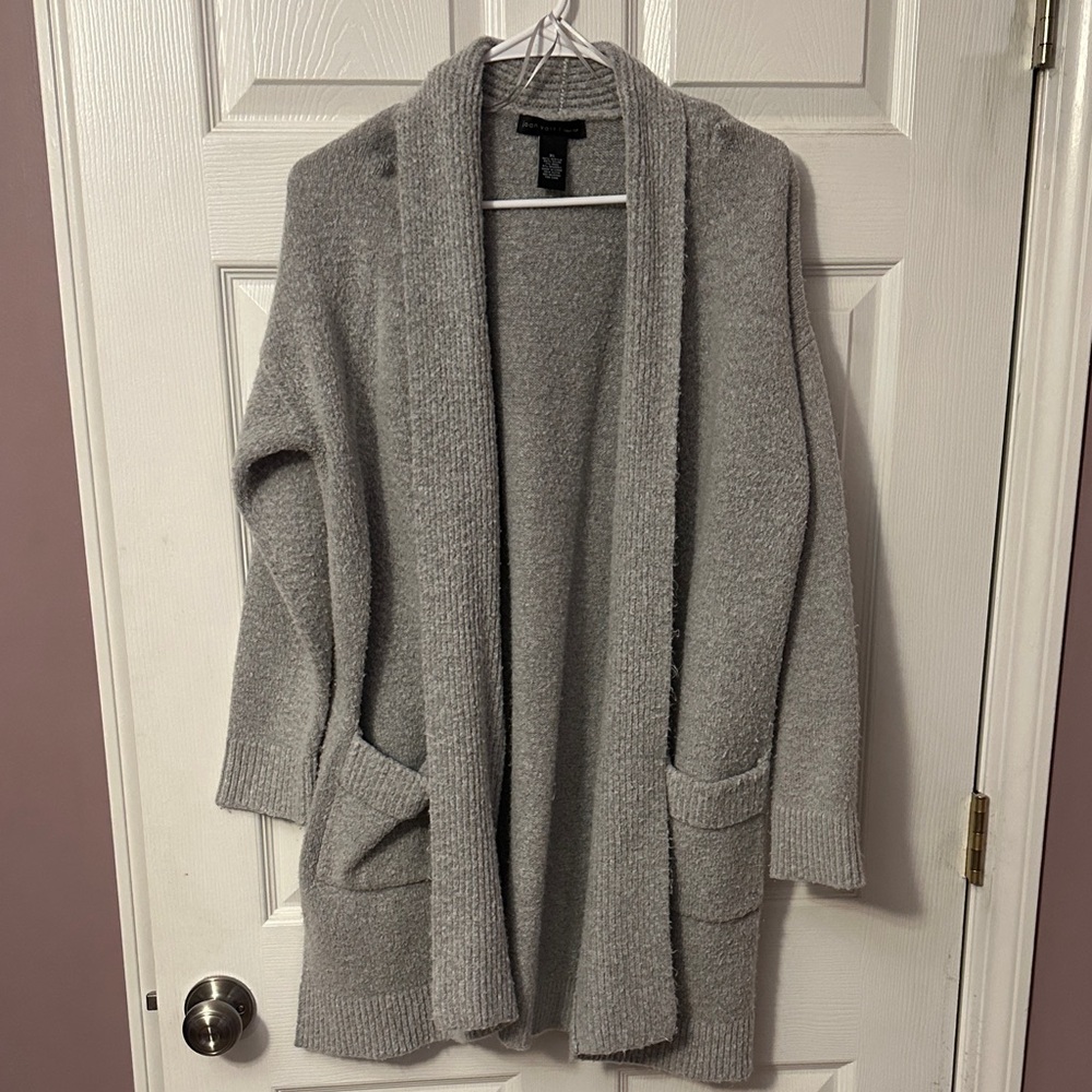 Joan Vass Light Gray Women's Cardigan